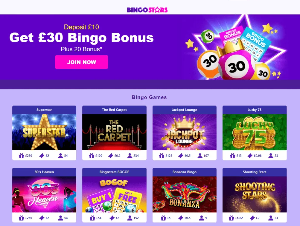 BingoStars Casino Fast Withdrawal Casino for Bingo Lovers In UK